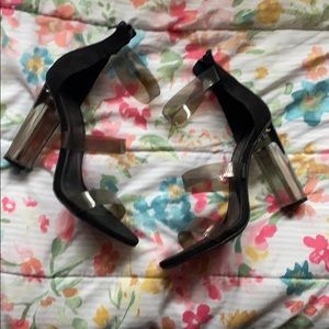 Black Clear strap heels!! Make me an offer!